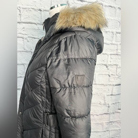 Larry Levine SALE down and feather faux fur hooded puffer coat new size XS - Picture 14 of 14